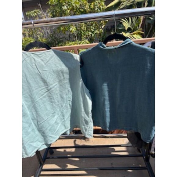 Tops - Blue Linen Shirts 2 Piece
